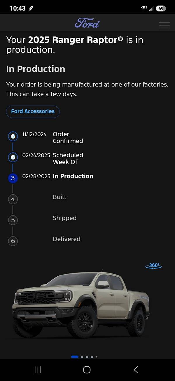 Ford Ranger Feb order tracker. 1000001420