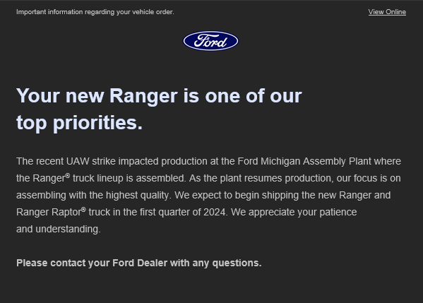 Ford Ranger I Got an Email 1701715199751
