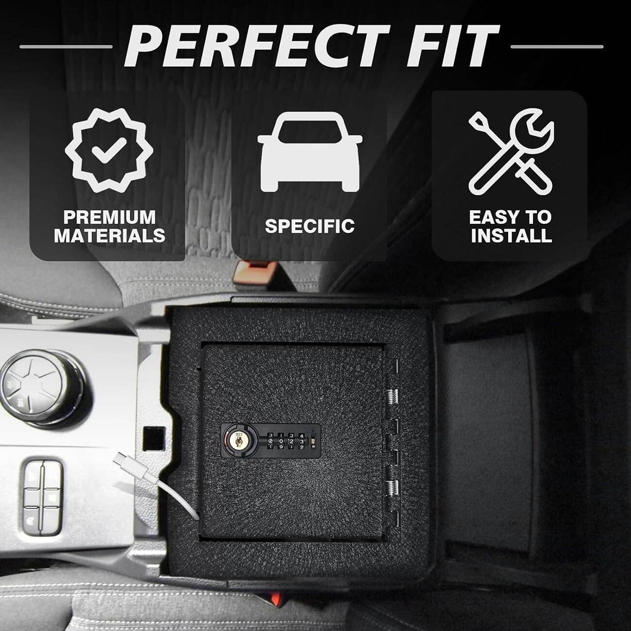 Ford Ranger New: Center Console Safe Vault by Muslogy Auto for Ford Ranger 1730777168245-dk