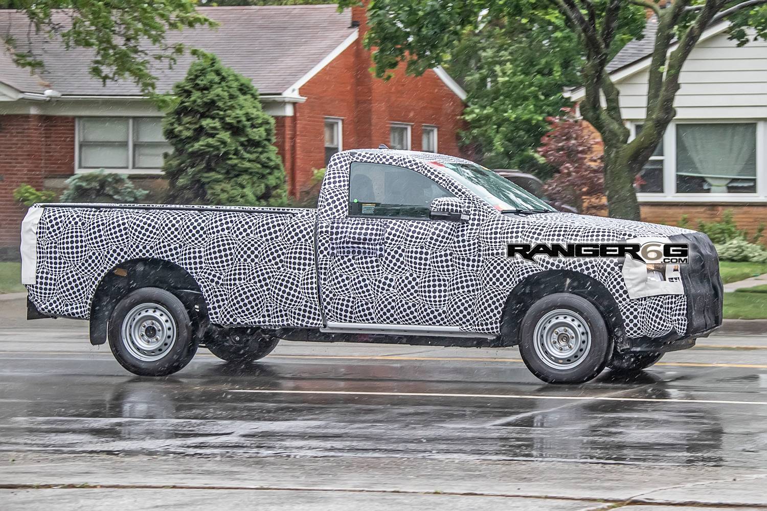 First Look 2023 Ford Ranger Single Cab Spied in LHD Riding on Steelies