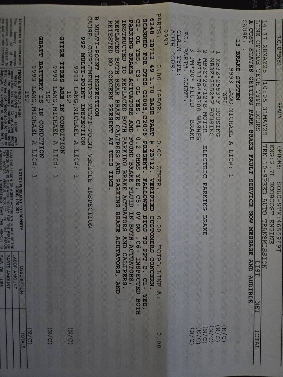 Ford Ranger Parking Brake Service NOW!!! 20250626_071619