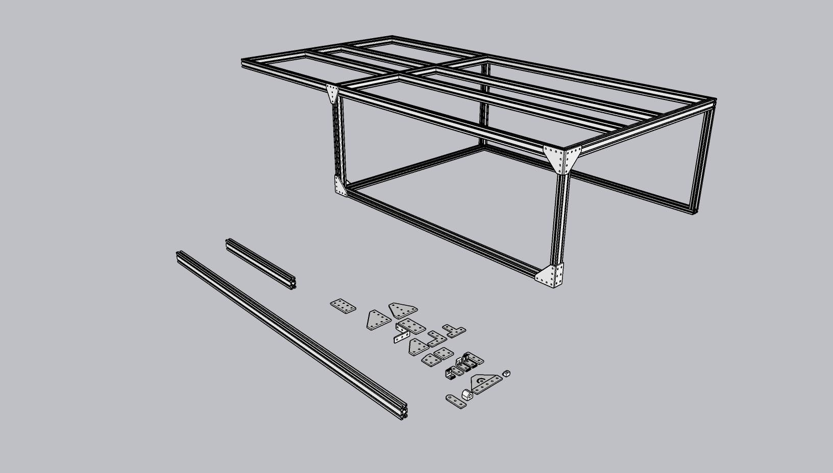 Ford Ranger My Custom Monolithic 8' Bed Rack extrusion_rack_v1