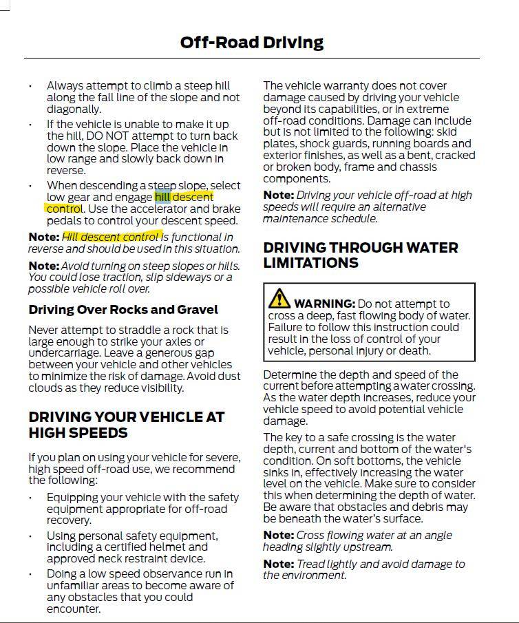 Ford Ranger Trail Control vs Hill Descent Control Hill decent control 3