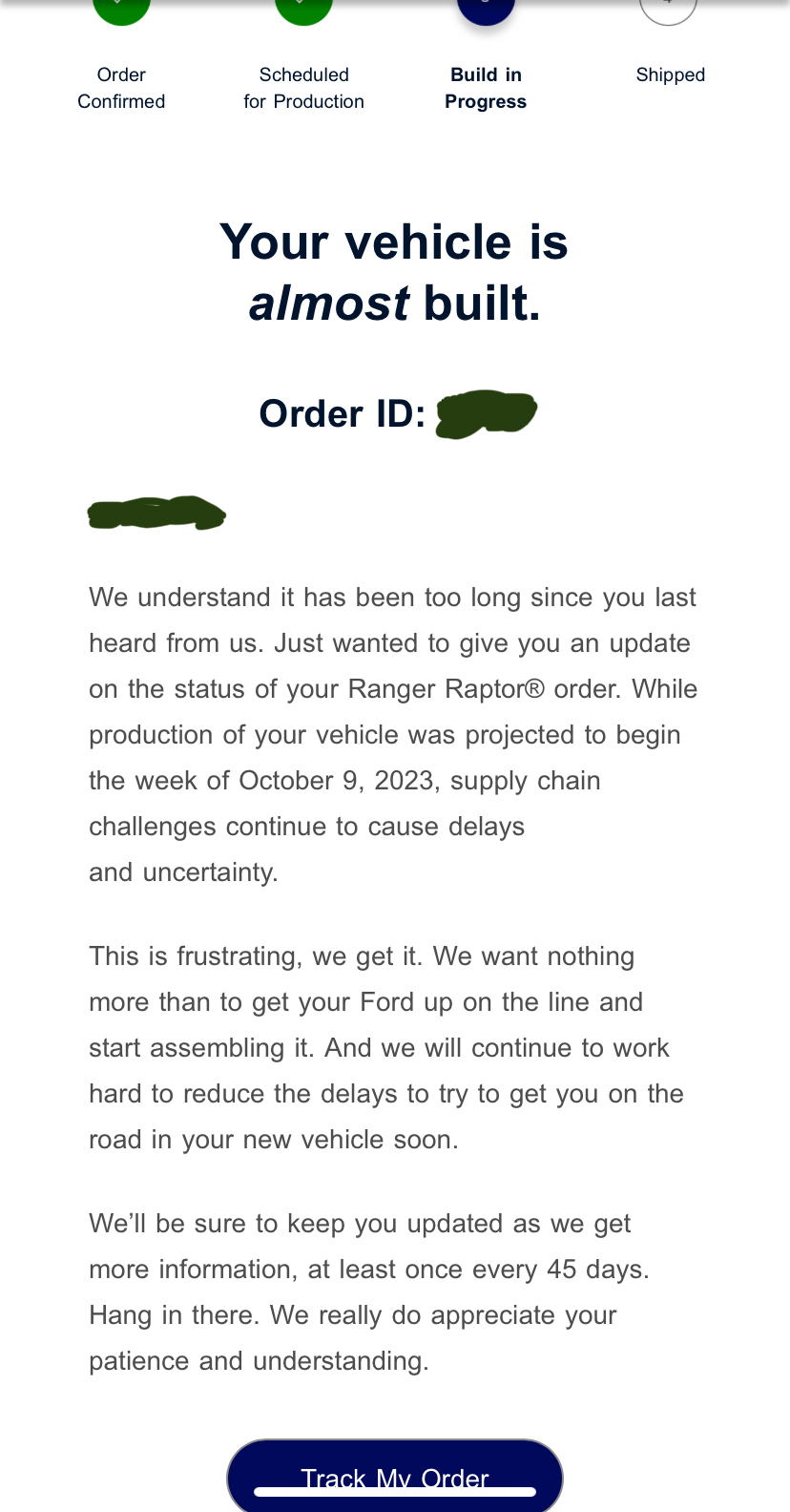 Ford Ranger Ford Email Update on my Ranger Raptor Order IMG_0030