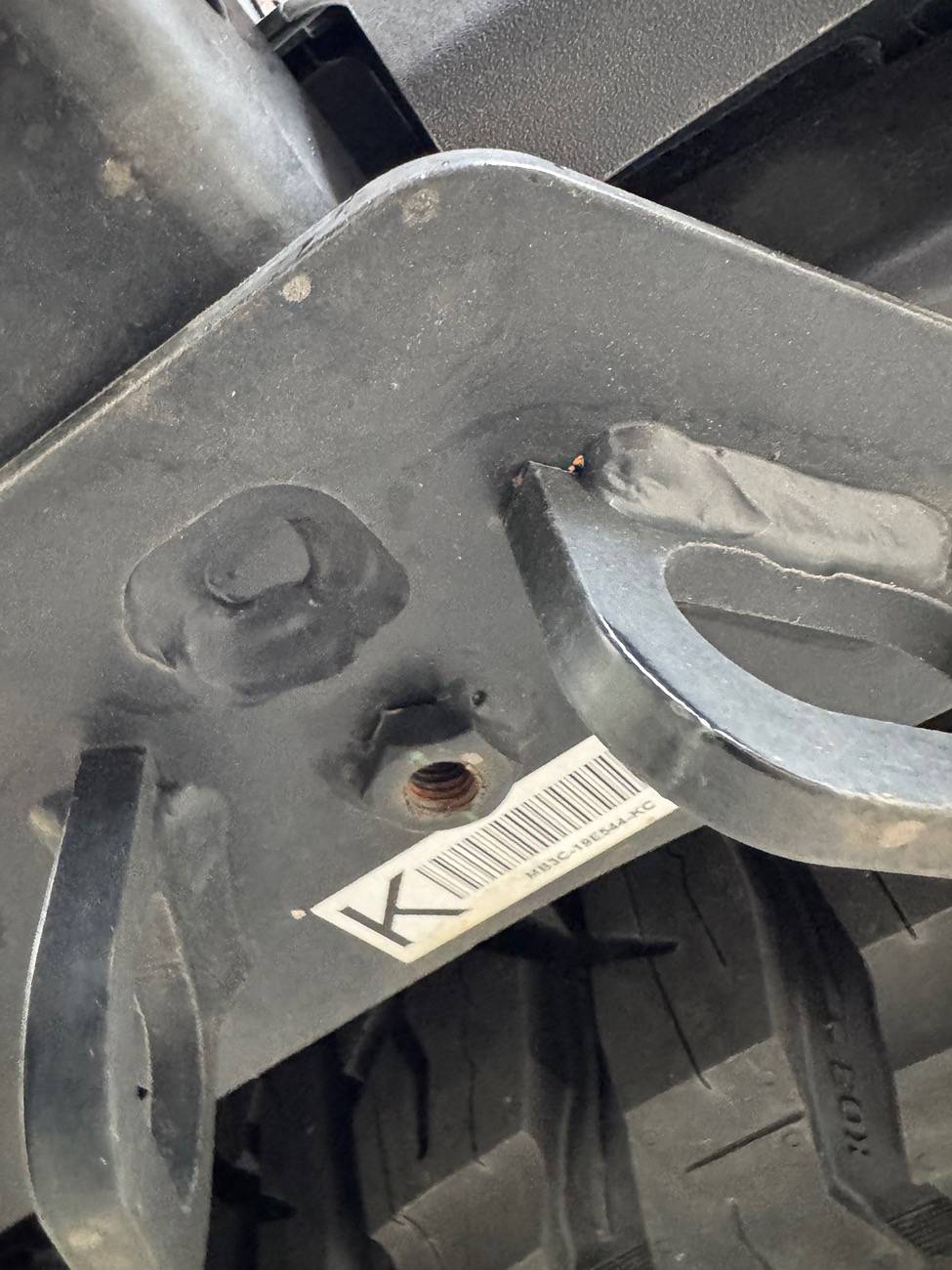 Ford Ranger Noticed a 10mm threaded nut on the bottom of the receiver - for an anti rattle device or some unknown accessory? IMG_0066