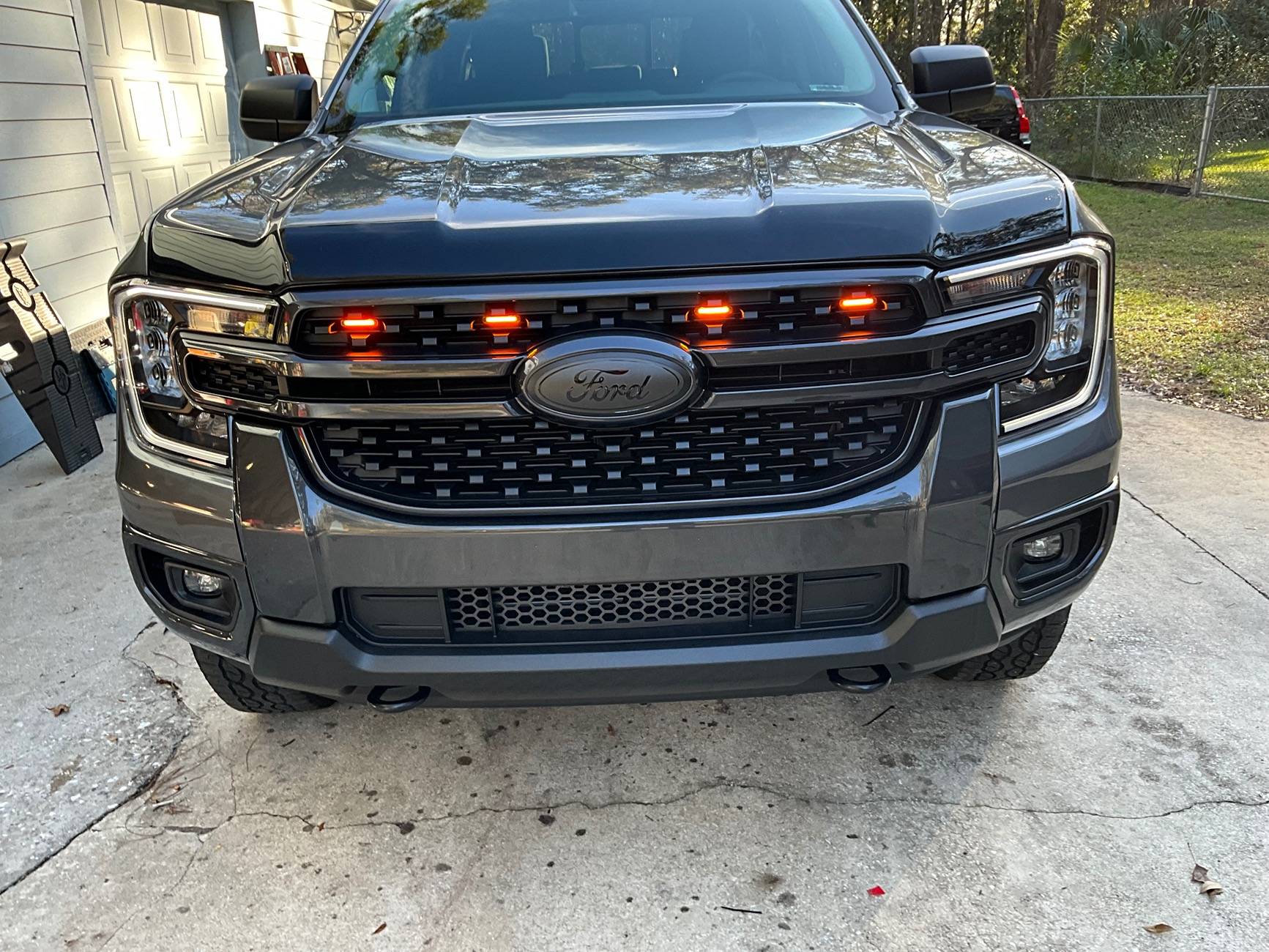 Ford Ranger Altiq Light Bar + F150LEDs Grille lights (White) + Blackout lower grille IMG_0079