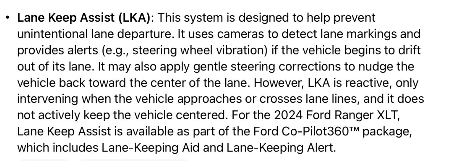 Ford Ranger Lane Assist - what activates it? IMG_0126