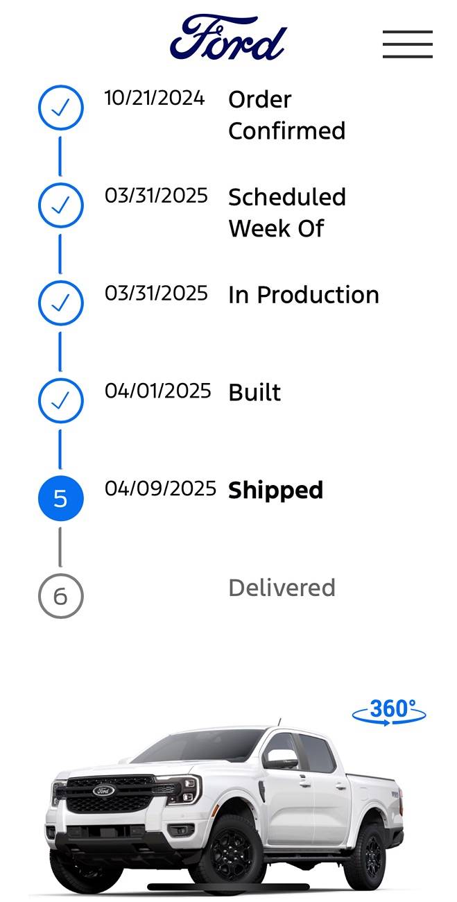 Ford Ranger 2025 Order update IMG_2005