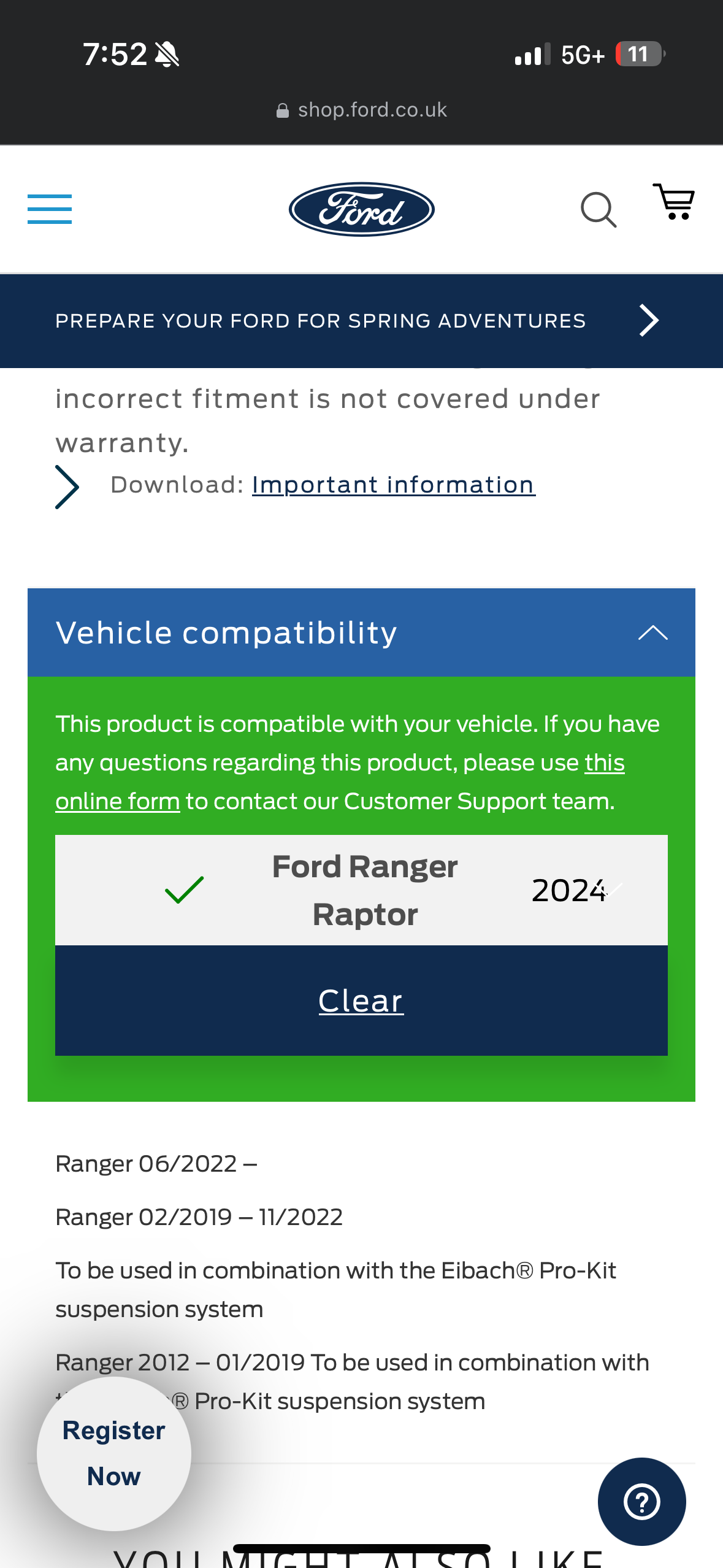 Ford Ranger Wheel Spacers - Ford Website UK IMG_3280