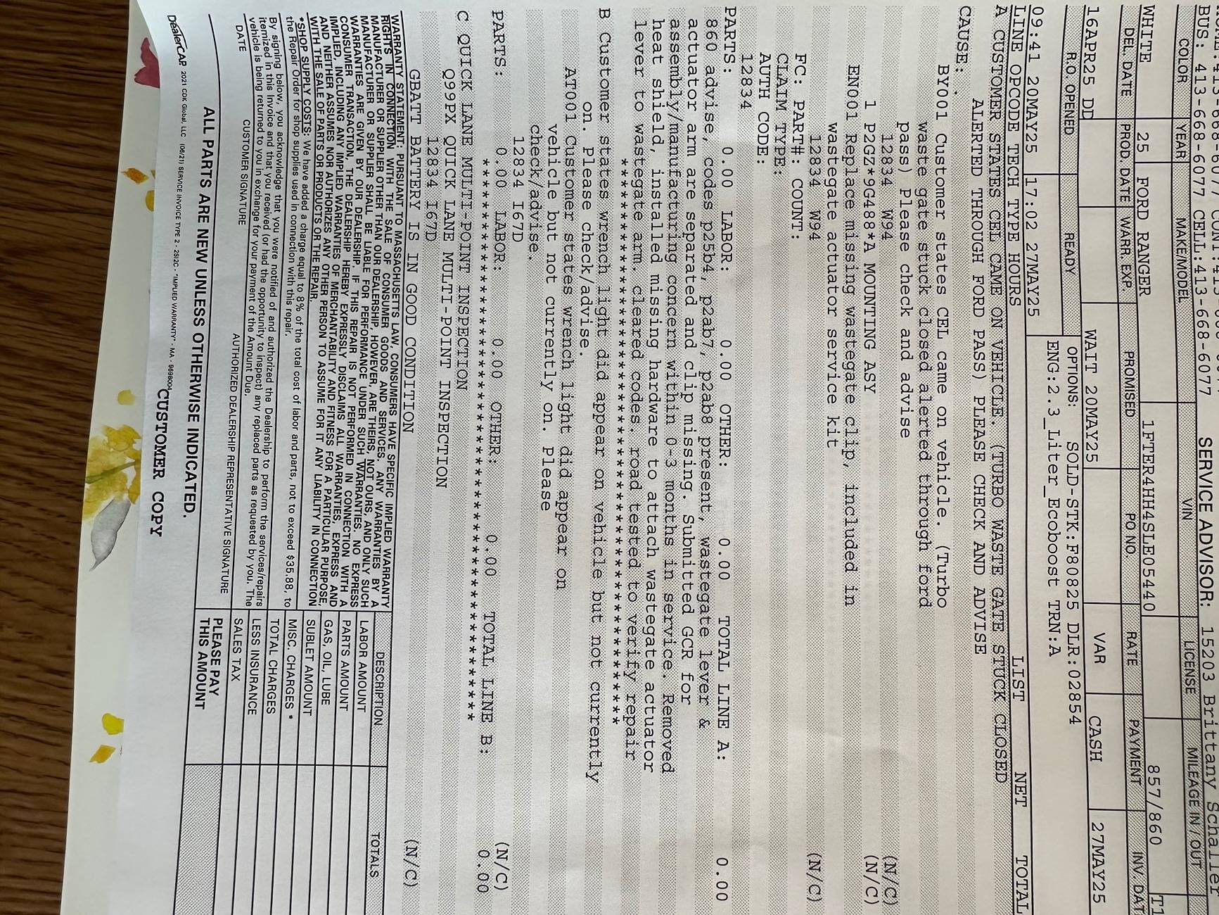 Ford Ranger 2025 2.3L Engine Trouble already?? IMG_3674