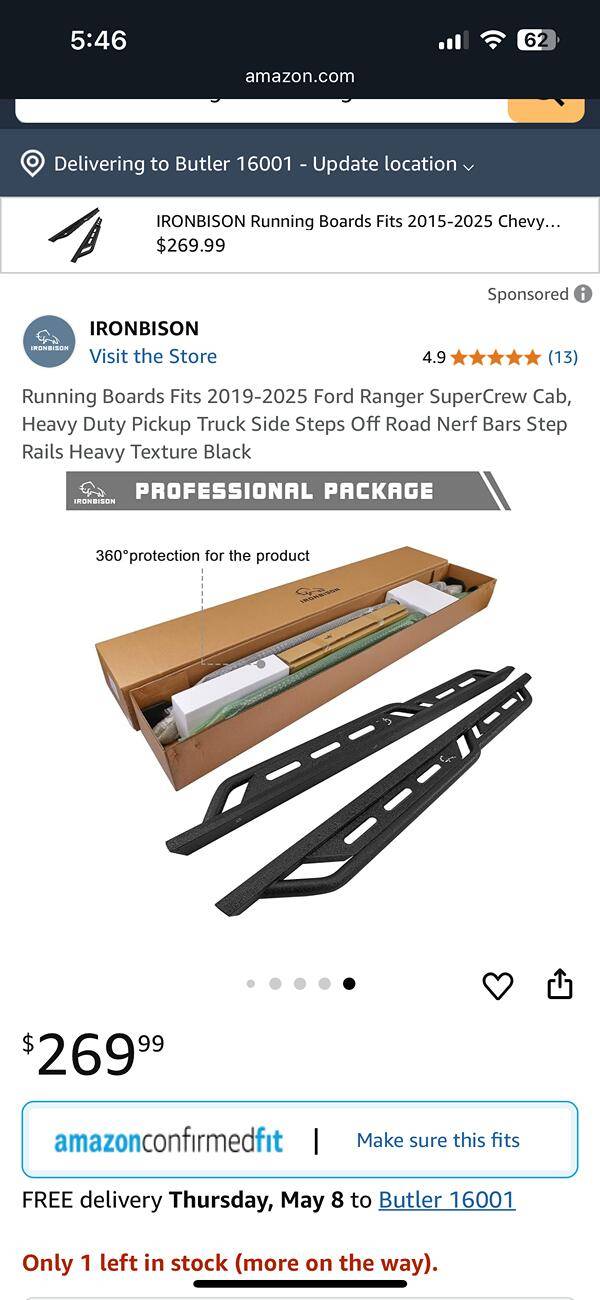 Ford Ranger Running Boards IMG_3857