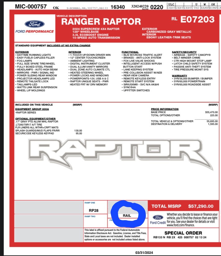 Ford Ranger Order Tracker Status IMG_4252