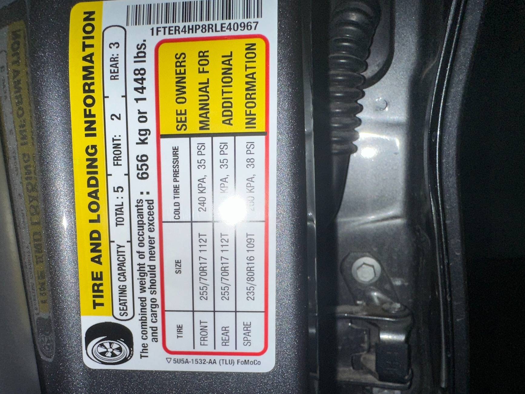 Ford Ranger Tire pressure question ? IMG_5433