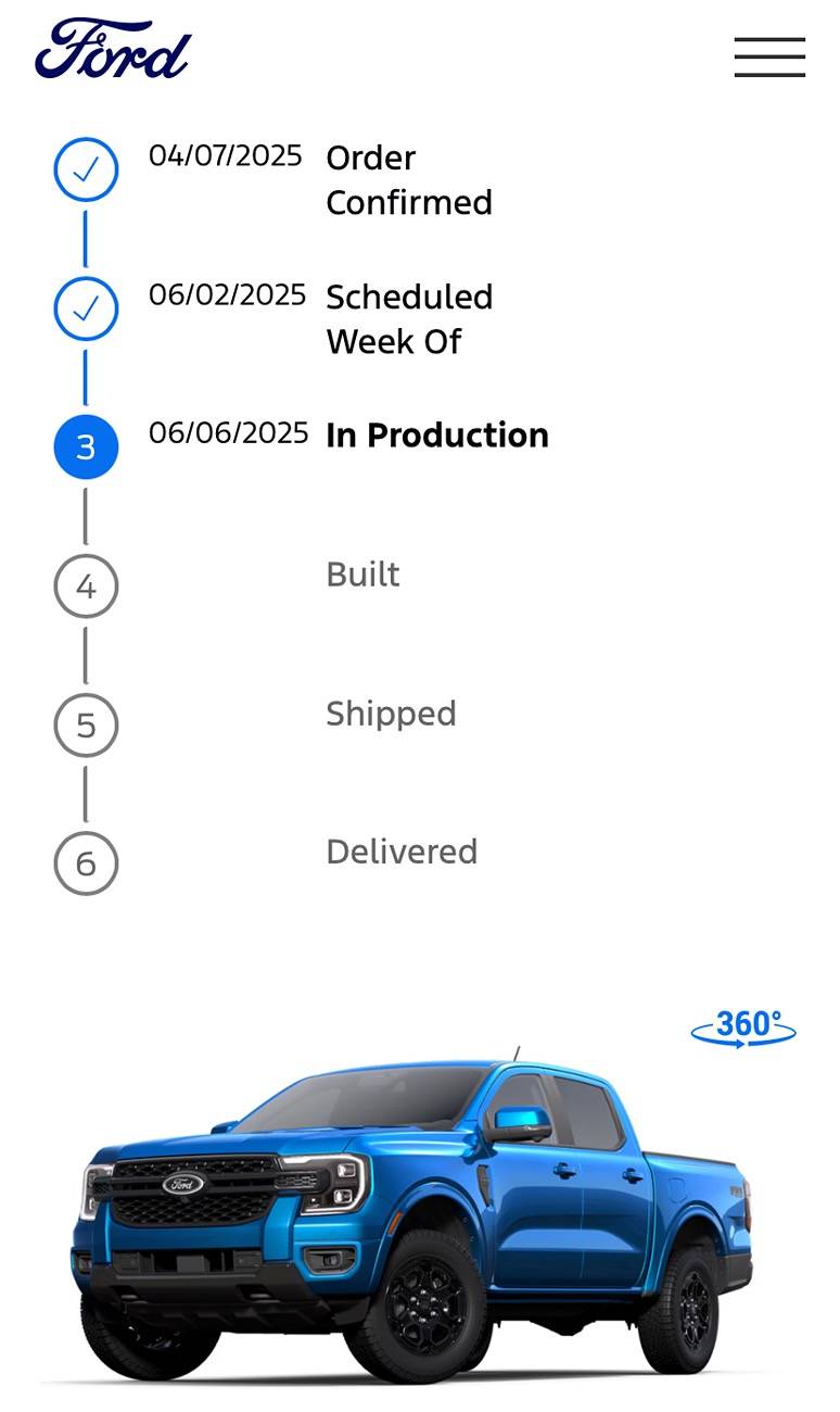 Ford Ranger Ordered a 2025 ranger curious about delivery time IMG_6693