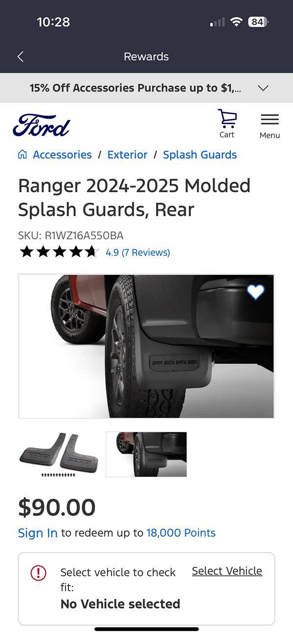 Ford Ranger Need advice for 2025 Ranger Lariat mud flaps IMG_6902