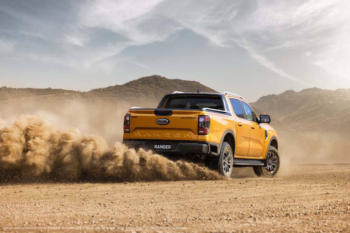 Ford Ranger All-New 2023 Ford Ranger (XL, XLS, XLT, Sport, Wildtrak) Global Reveal! NextGenRanger_Wildtrak_Rear-3QTR_motion_sand