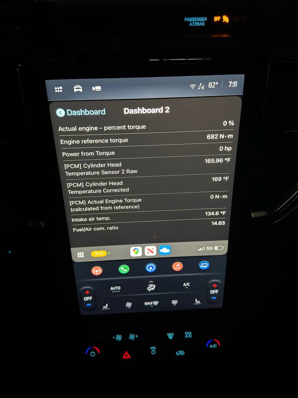 Ford Ranger OBD2 info displayed in CarPlay obd_dash_2