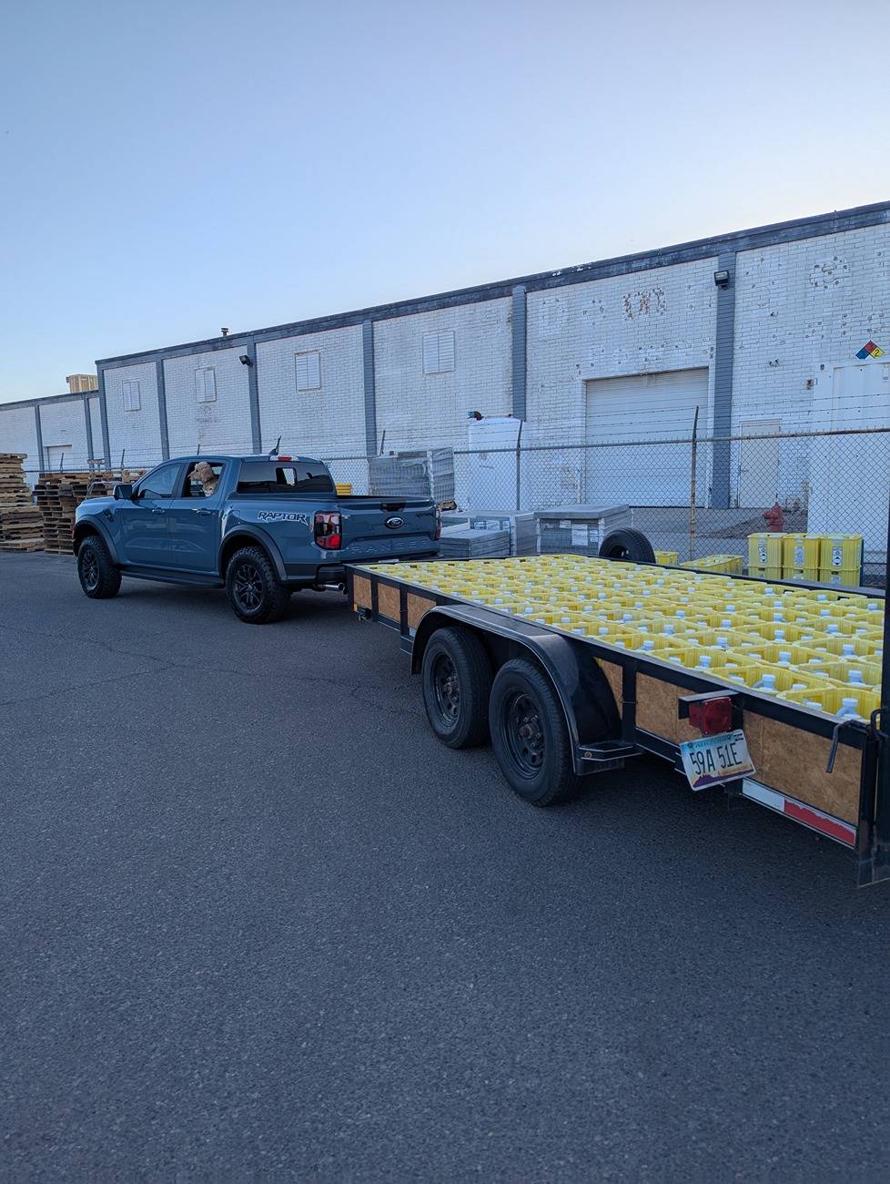 Ford Ranger Ranger raptor with 4,500 lb of gross trailer weight and 250 lb in the bed.. PXL_20250429_133507609