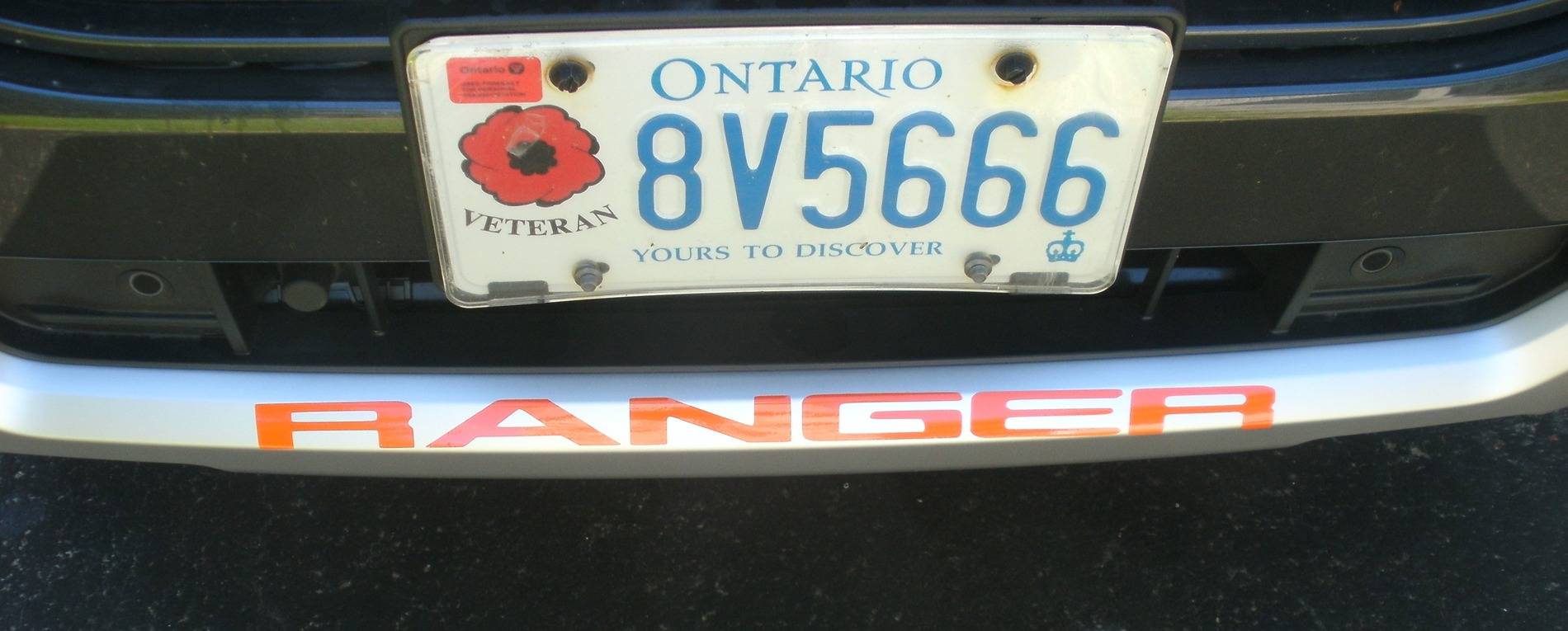 Ford Ranger Personalized plate which led to a name for the RR! Ranger front bumper