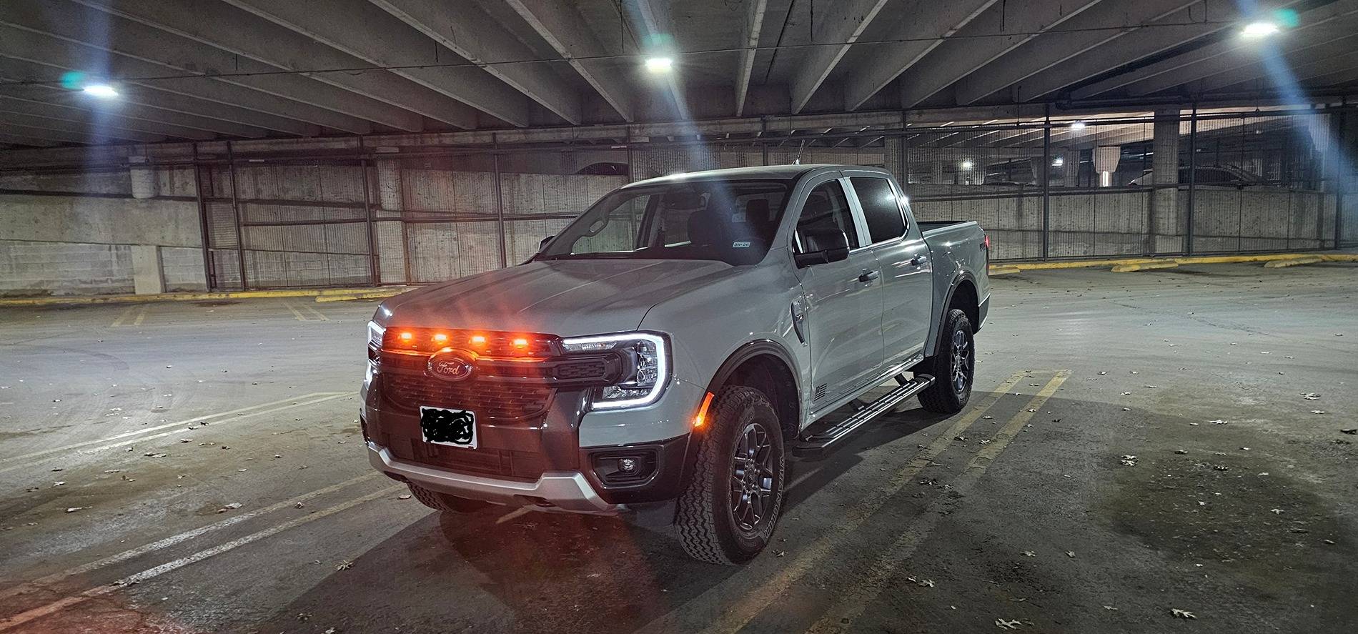 Ford Ranger Ranger XLT FX4 grill Raptor style light mockup Ranger grill lights no plate