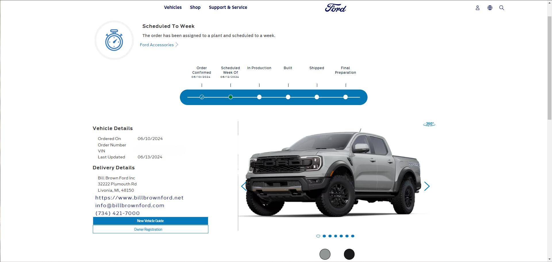 Ford Ranger Ordered my cactus grey RR Raptorbuilddate