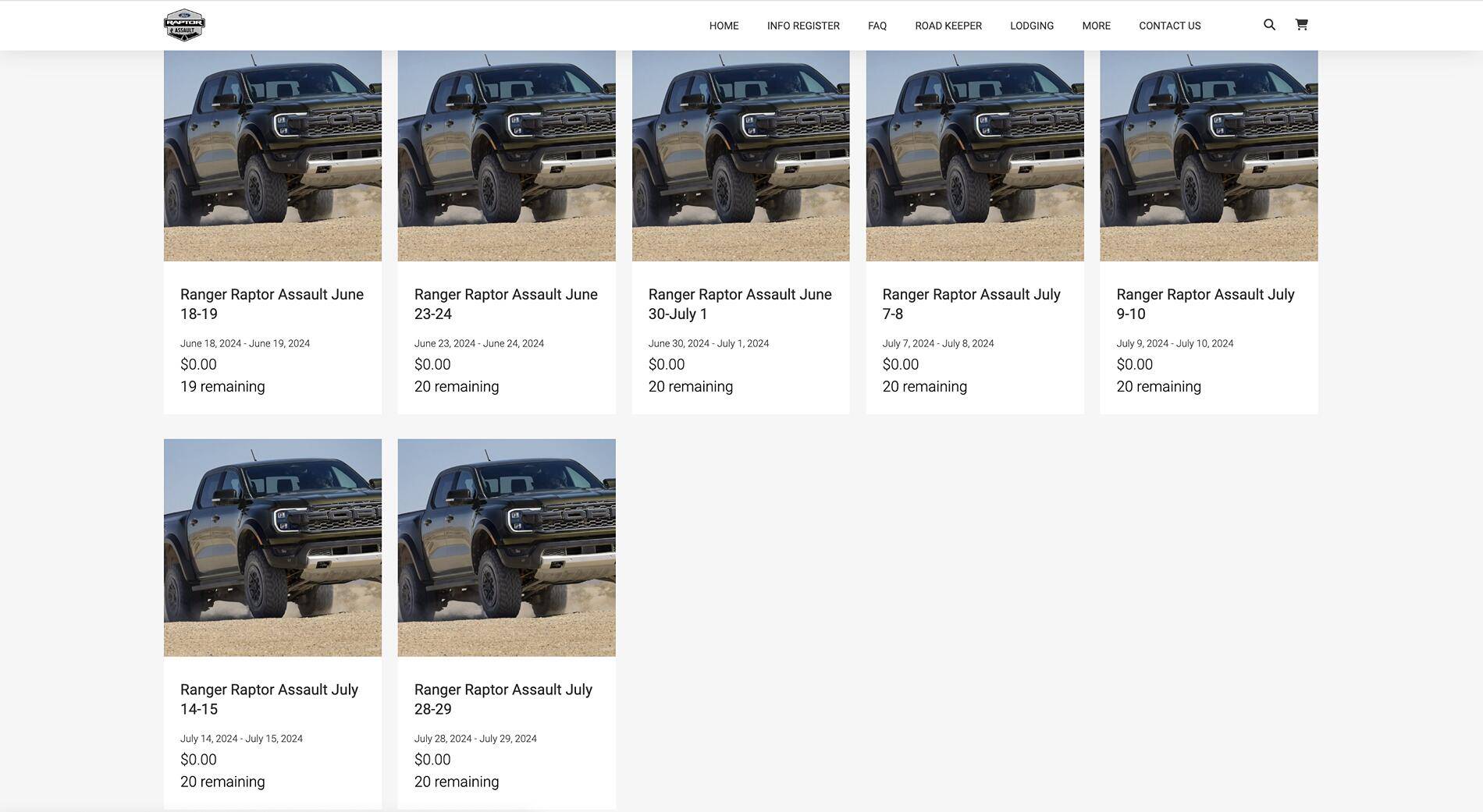 Ford Ranger Ranger Raptor Assault School site & registration are live! Screenshot 2024-03-28 at 11.01.02 AM