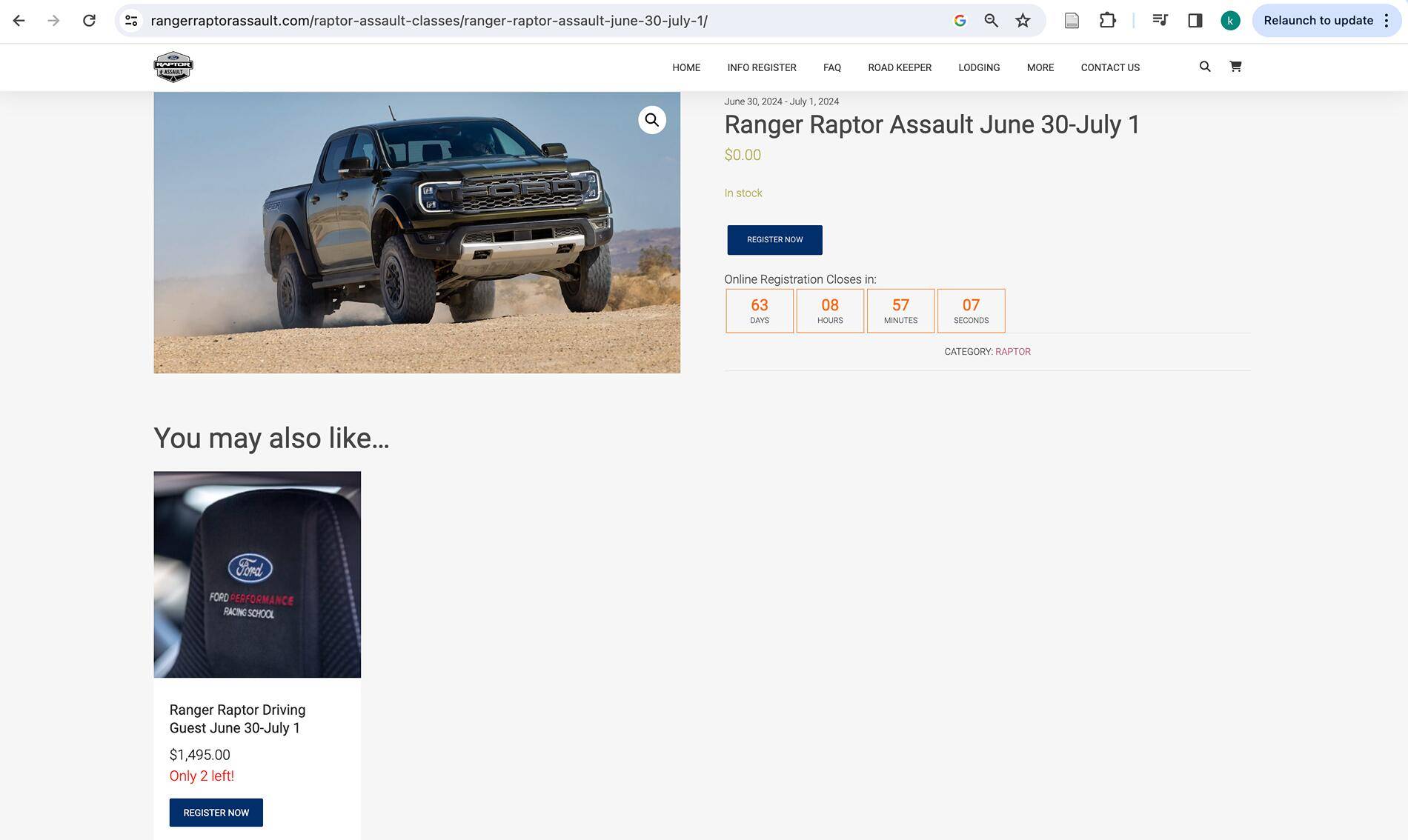 Ford Ranger Ranger Raptor Assault School site & registration are live! Screenshot 2024-03-28 at 11.02.53 AM