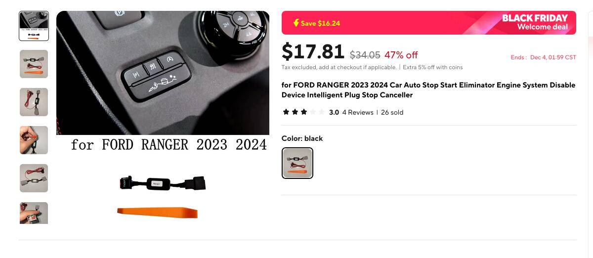 Ford Ranger The best $100 I’ve spent on my Ranger Raptor = auto start stop eliminator disabler Screenshot 2024-11-26 at 11-18-19 for FORD RANGER 2023 2024 Car Auto Stop Start Eliminator En