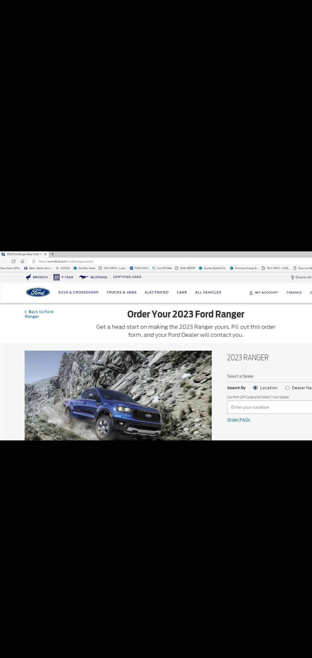 Ford Ranger Got a 2023 Ranger ordered today on first day of order bank opening! Screenshot_20220809-123854_Gmail