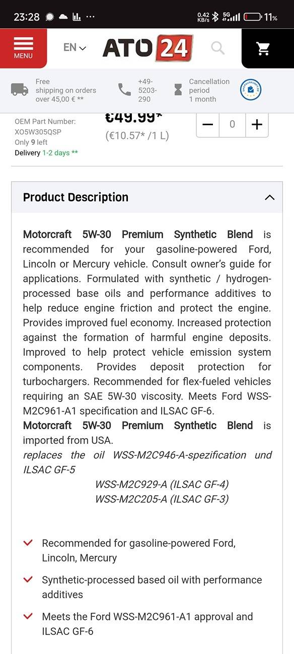 Ford Ranger URGENT: First oil change in Spain at Ford dealership Screenshot_2024-09-20-23-28-05-692_com.android.chrome