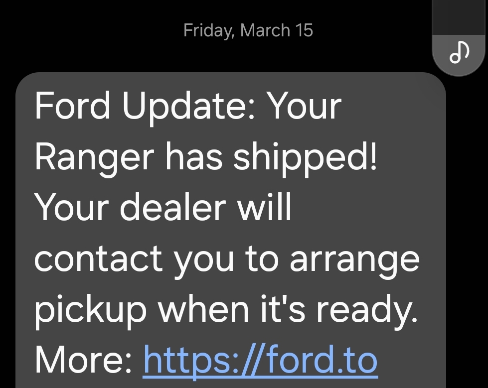 Ford Ranger My 2024 Ranger XLT is DELIVERED!! (U.S.) 🙌 Screenshot_20240315_081045_Messages