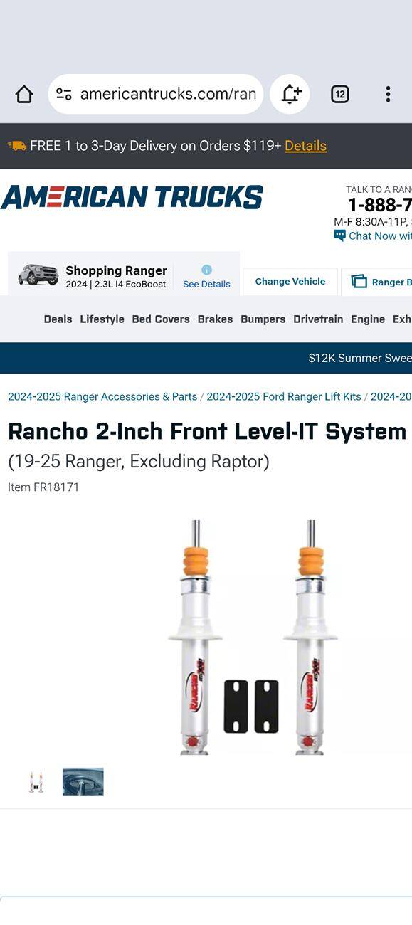 Ford Ranger Rancho Level It RS66508R9 Suspension Leveling Kit fitment for 2024 Ranger Screenshot_20250424-150426