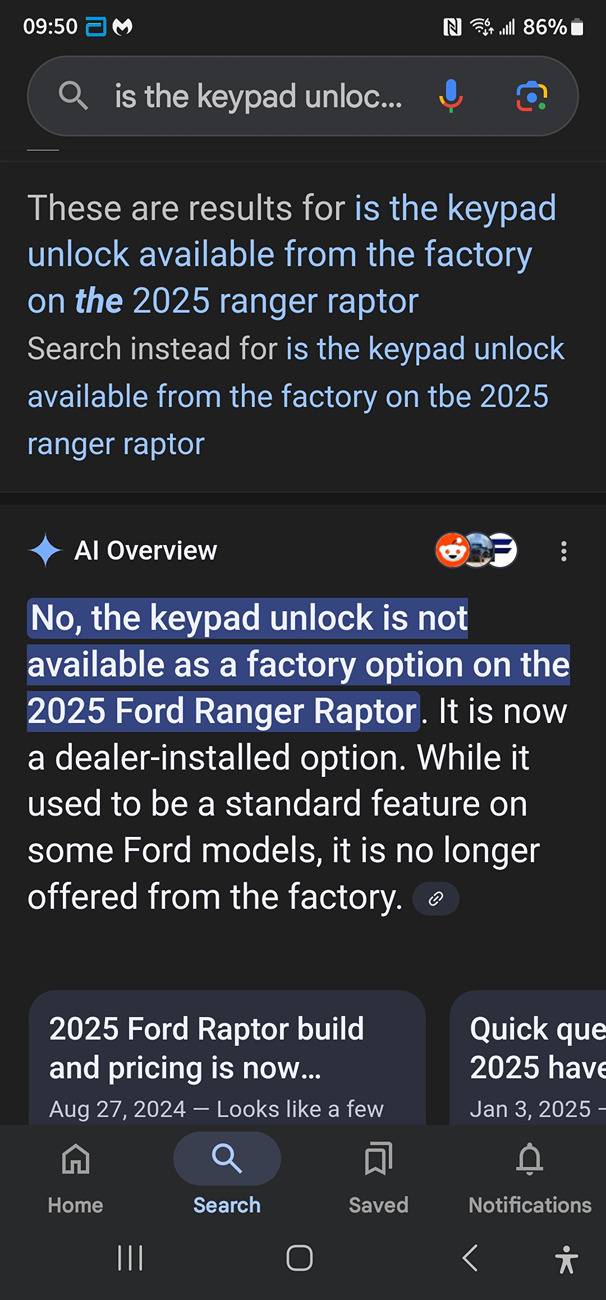 Ford Ranger 2025 vs 2024 Features List (Added/Missing) Screenshot_20250426_095031_Google