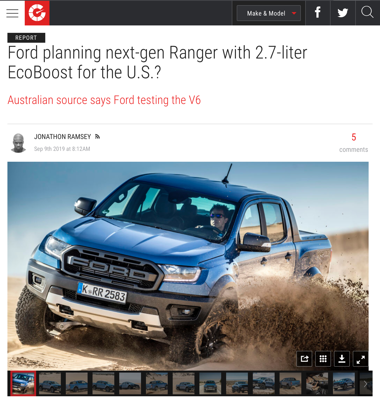 Ford Ranger Ford Authority: Next-Gen Ranger Rumored To Get Twin-Turbo V6 Engine upload_2019-9-9_16-31-15