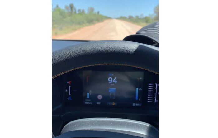 About as smooth as it could be… 100km/h on a dirt road
