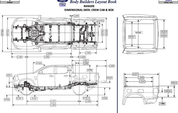 2024 Ranger Body Builders Layout Guide – Confirms Tremor and 2.7L Engine