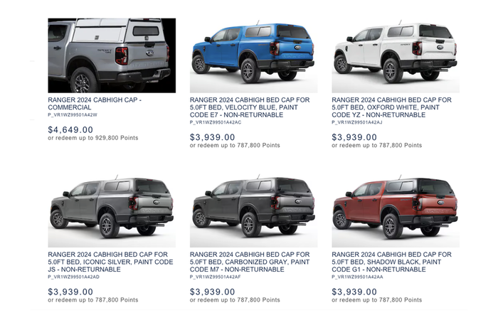 List of 2024 Ranger U.S. Aftermarket Accessories