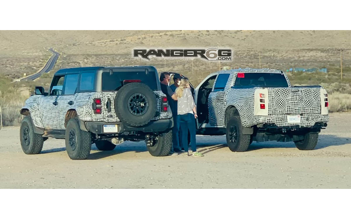 Spotted 2023 Ranger Raptor vs. Bronco Raptor first sidebyside look Ranger6G 2024+ Ranger