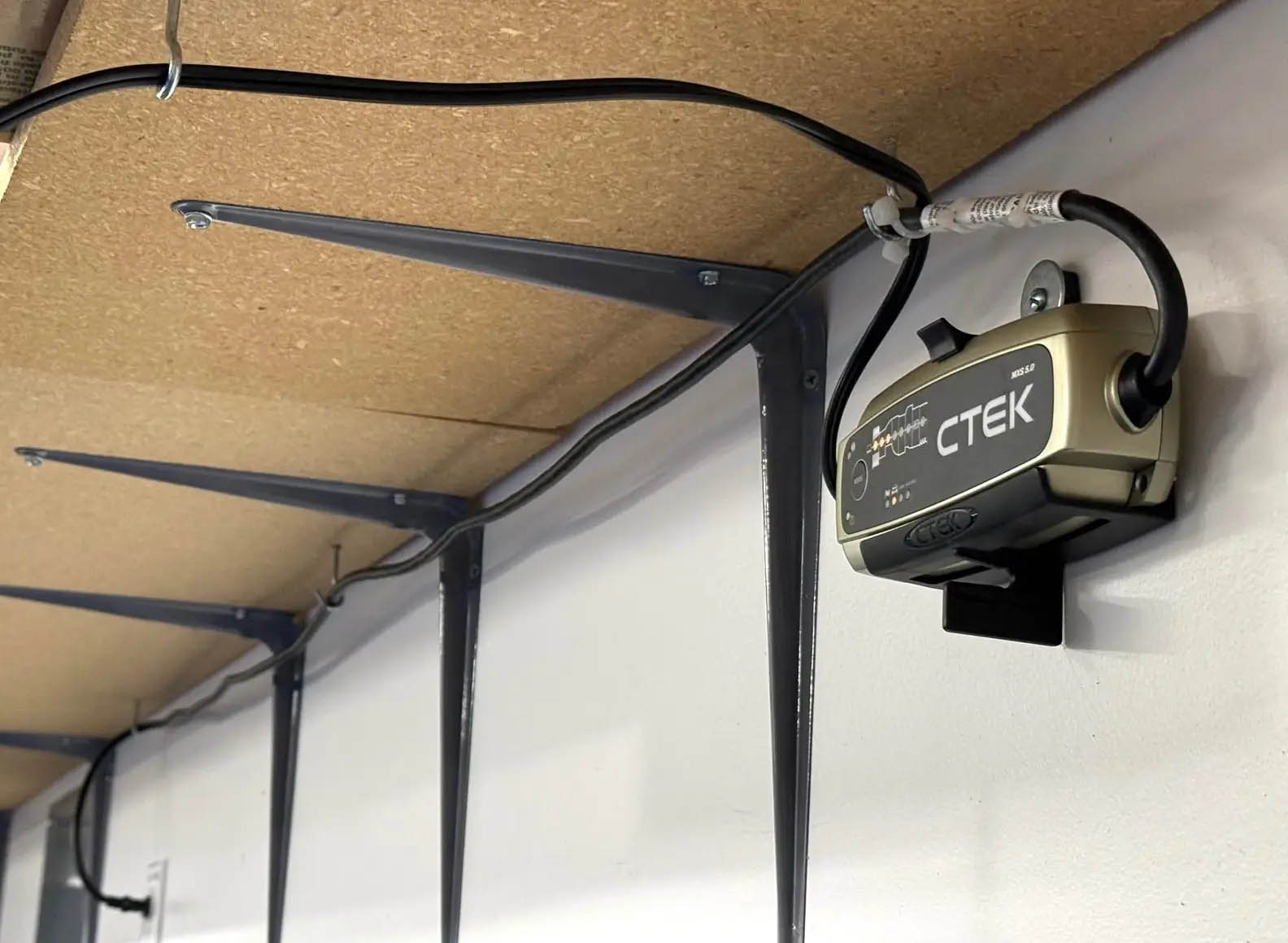 Battery tender charger mounted high on garage wall | Ranger6G - 2024 ...